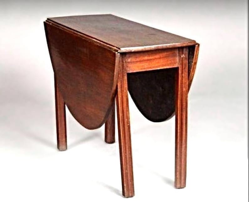 Rare 18th C English Chippendale Mahogany Drop Leaf Table Console End Antique