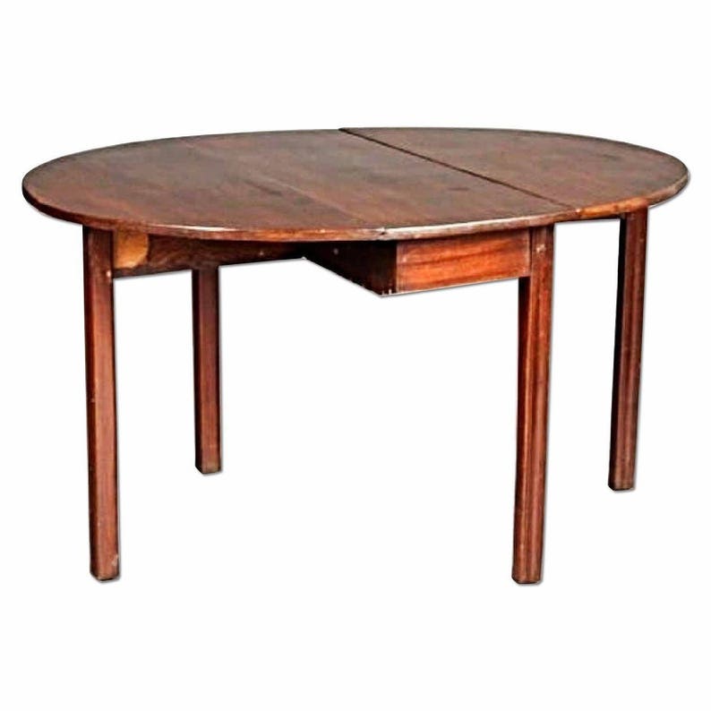 Rare 18th C English Chippendale Mahogany Drop Leaf Table Console End Antique