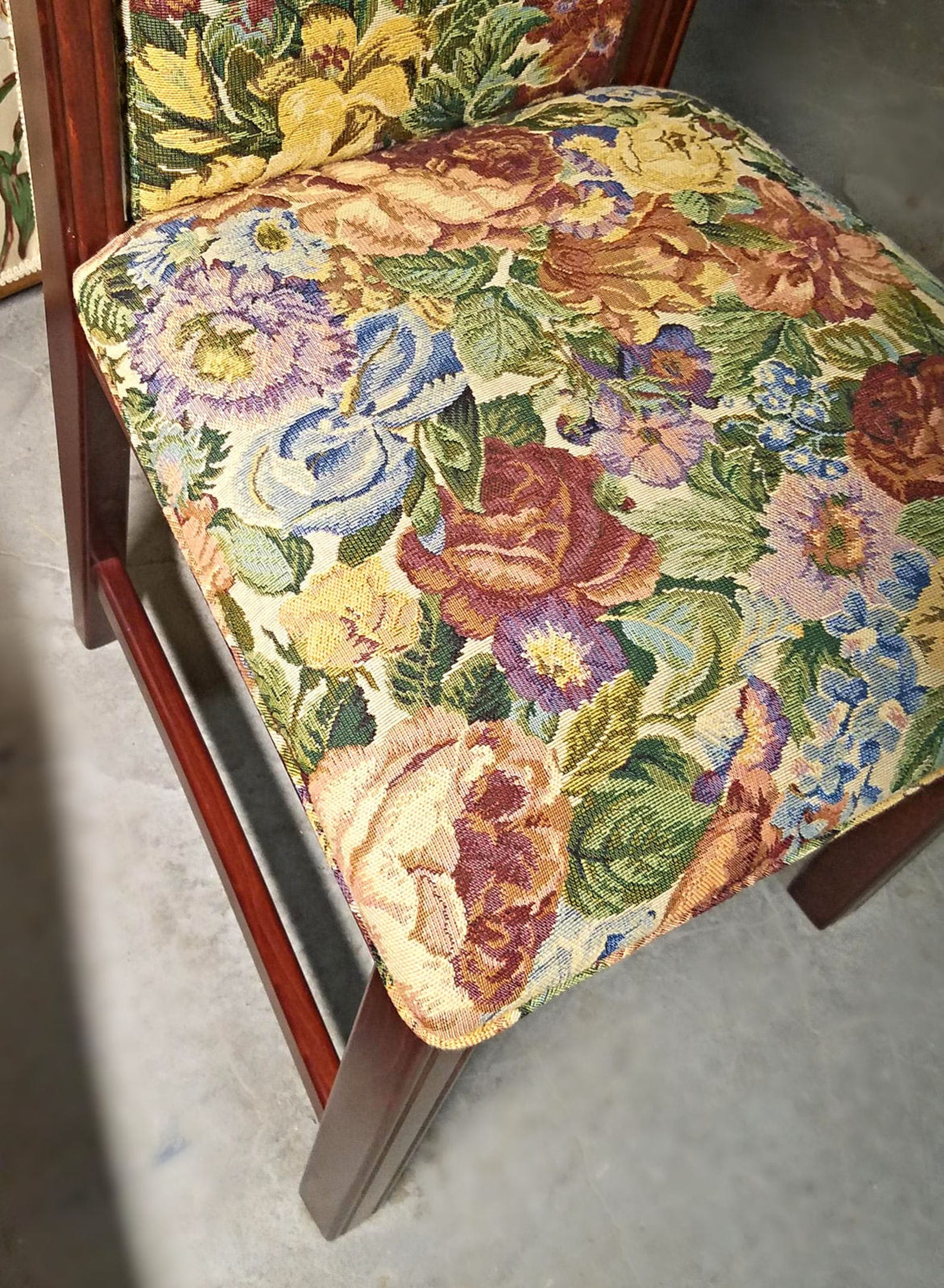 Set 10 Ten Tapestry Upholstered Side Dining Chairs Accent Etsy