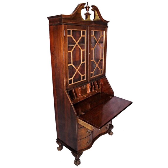 Fine Maddox Mahogany Secretary Desk Bookcase Cupboard Buffet Etsy