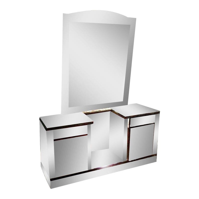 Art Deco Vanity Mirror Dresser Mid Century Modern End Side Tables Chest Cabinet