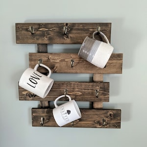 DIY Coffee Mug Rack For Wall  Simple Woodworking Project 