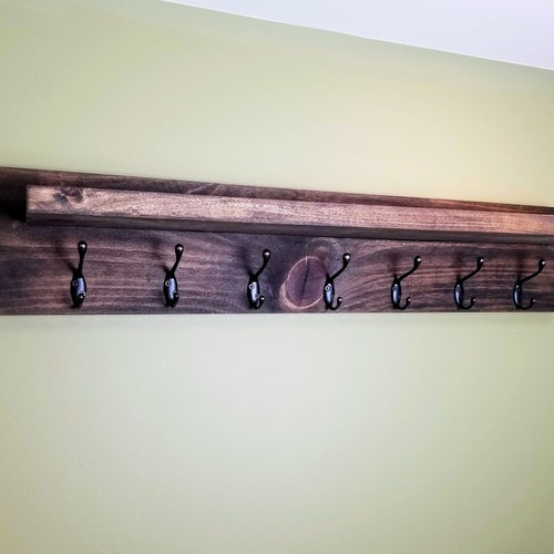 Rustic Farmhouse Coat Rack With Floating Shelf Etsy