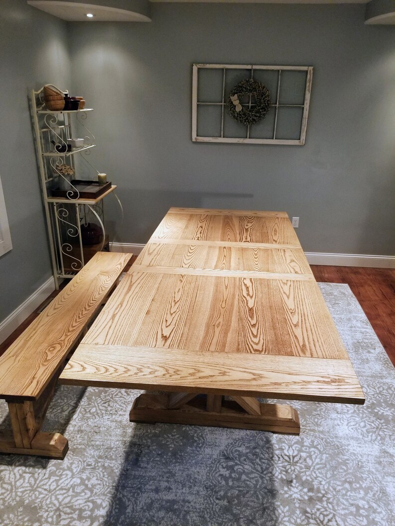 Expandable Farmhouse Table With Leaf Storage Etsy