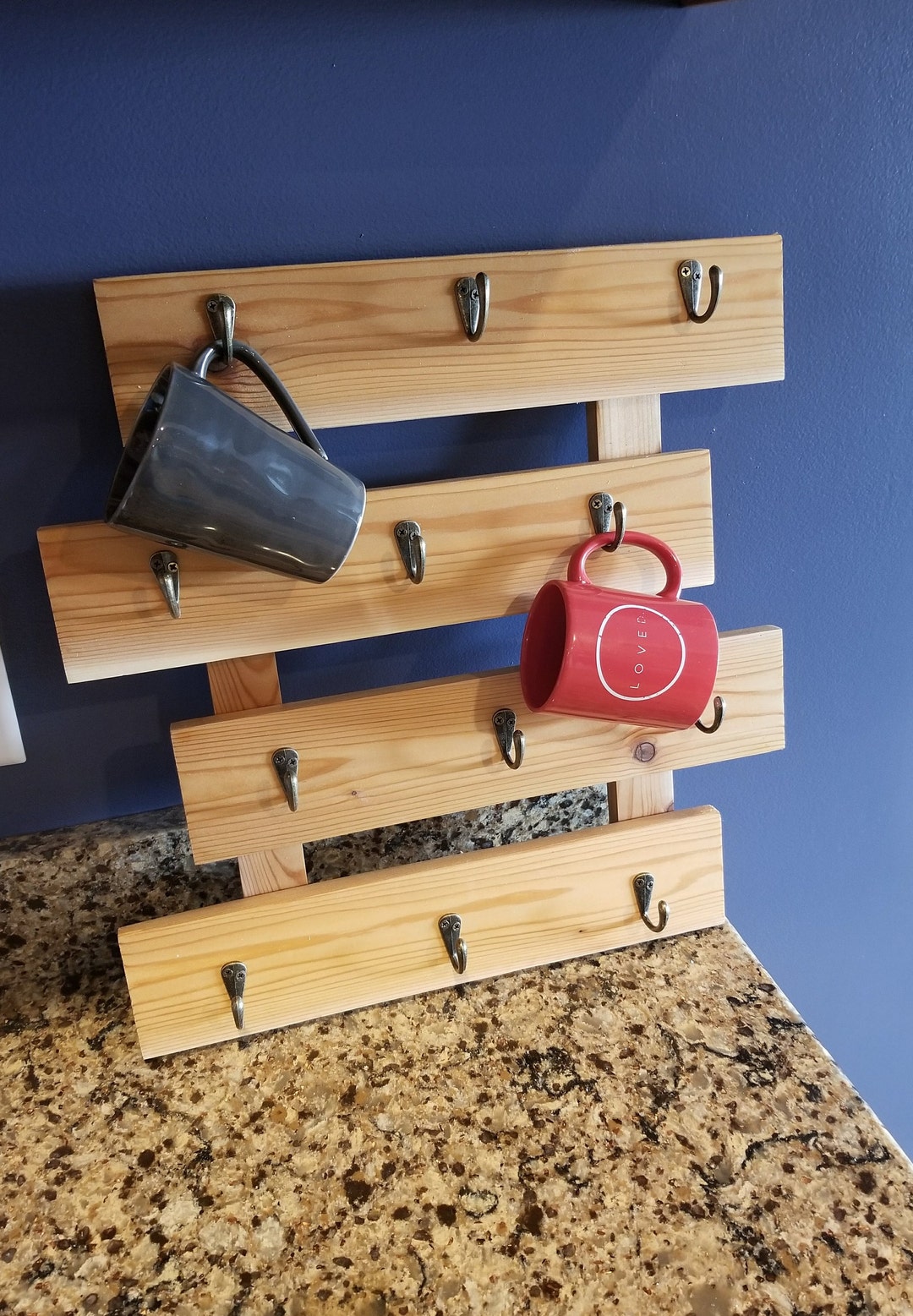 Cedar Coffee & Tea Mug Rack - Etsy