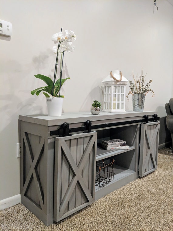 Farmhouse Cabinet With Sliding Barn Door Local Pickup Etsy