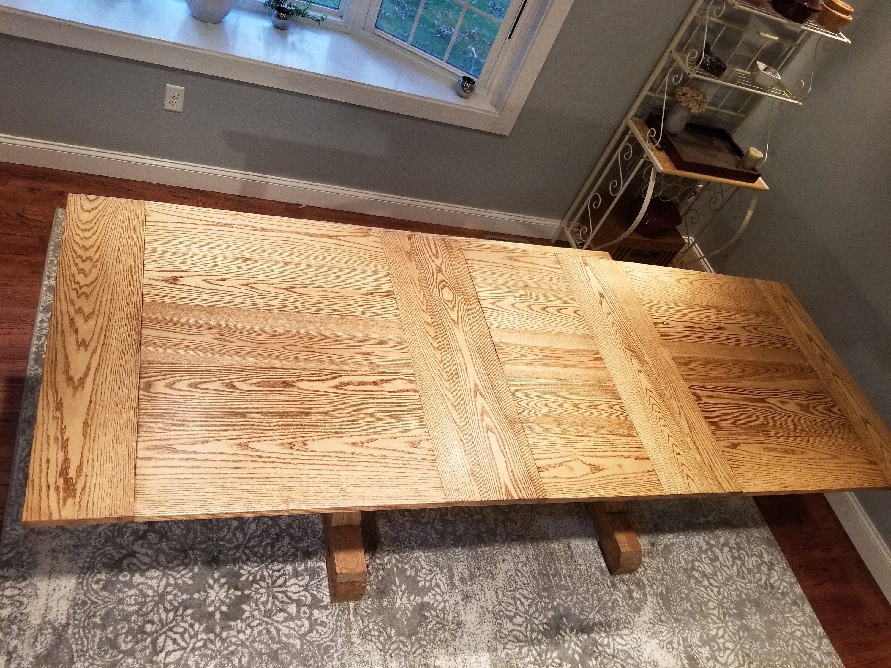 Expandable Farmhouse Table with Leaf Storage Etsy