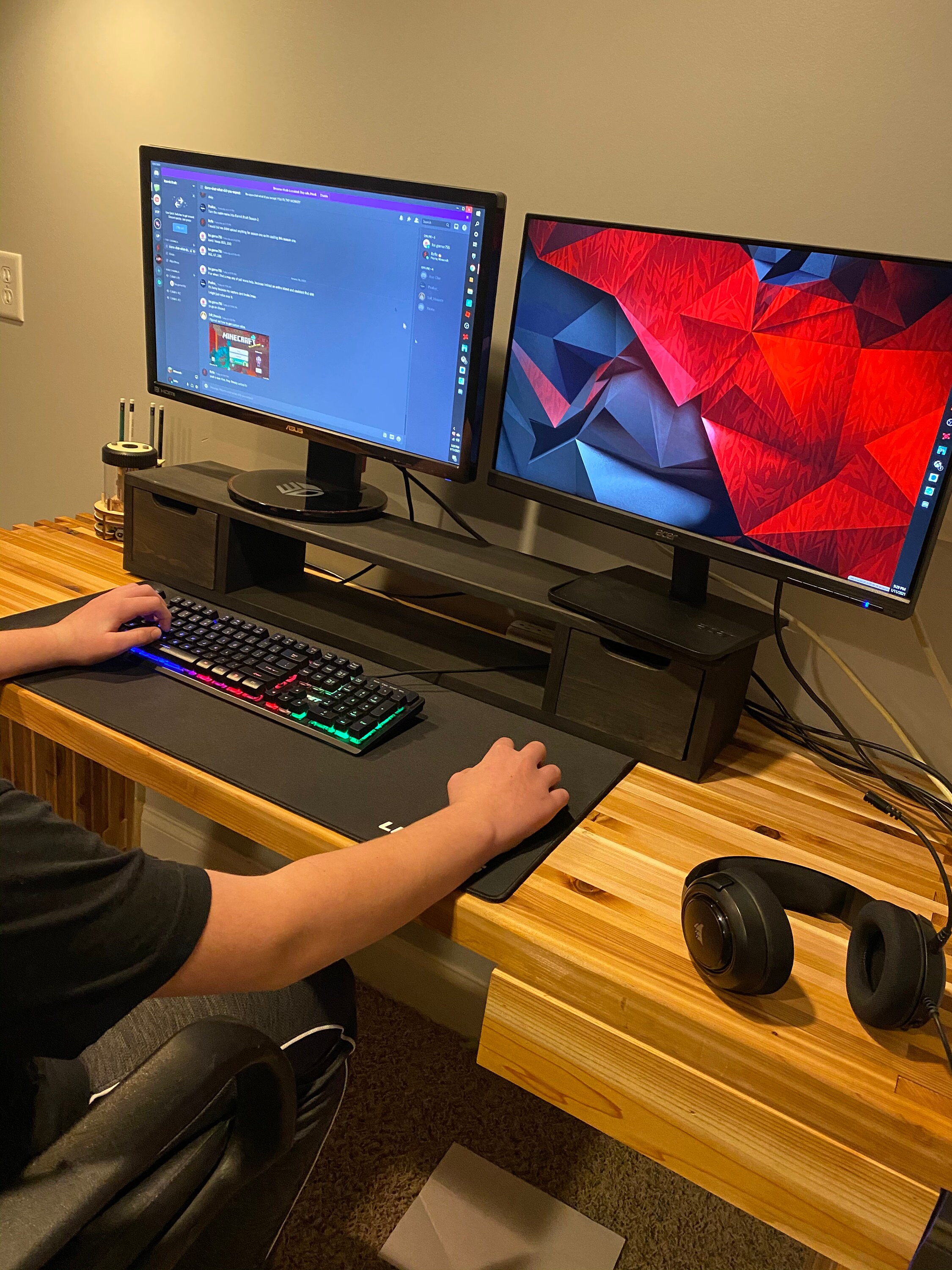 Double Monitor computer monitor stand iMac stand Add height Etsy