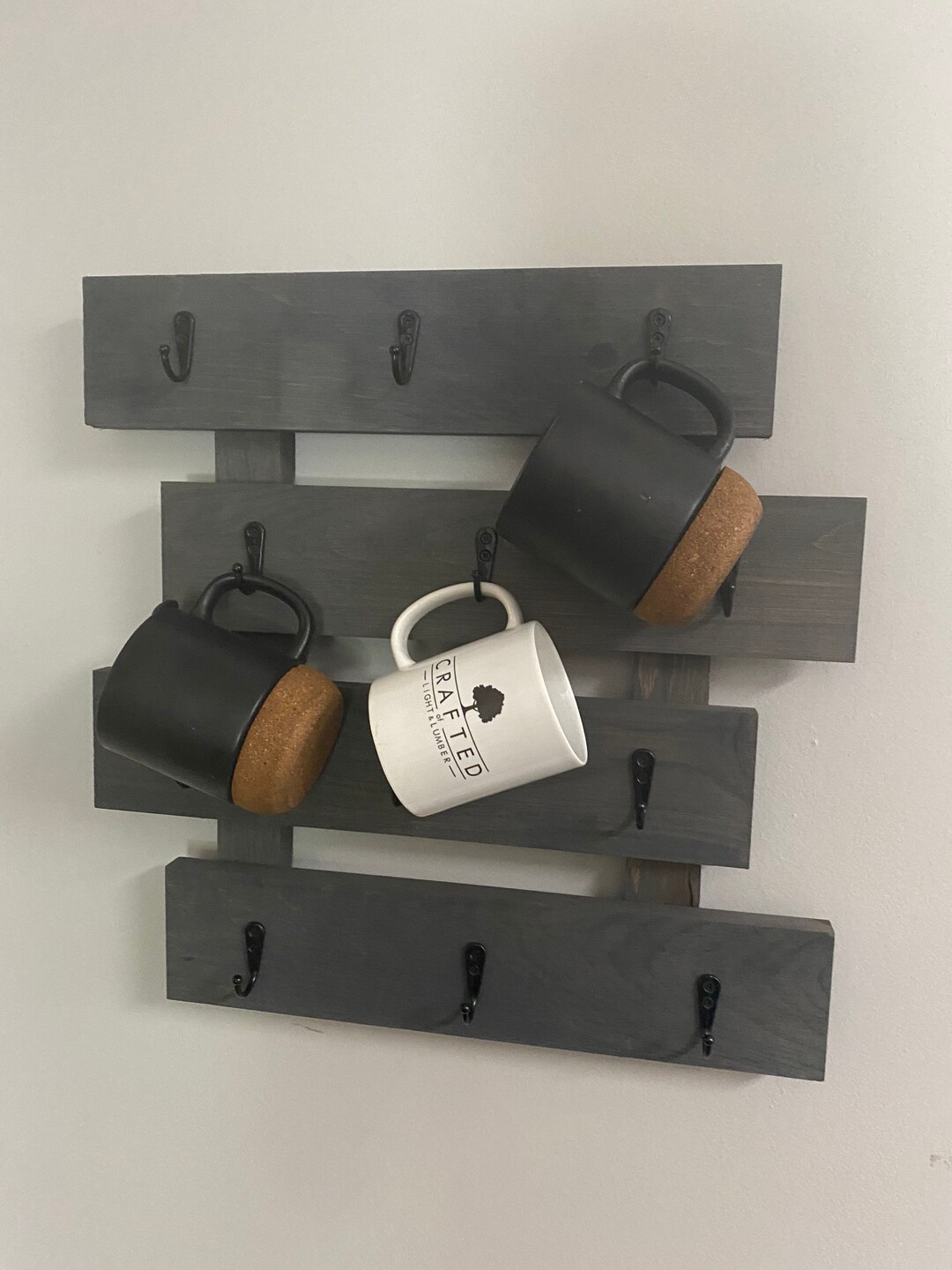 Dark Gray Coffee & Tea Mug Rack - Etsy
