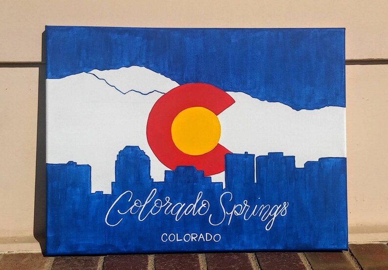 Colorado Springs, Colorado Springs Skyline, Personalized Colorado Gifts