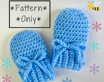 Newborn Mittens Crochet Pattern - Easy Crochet Pattern - Crochet Baby Gift - PATTERN ONLY