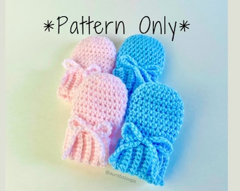 Newborn Mittens Crochet Pattern - Easy Crochet Pattern - Crochet Baby Gift - PATTERN ONLY