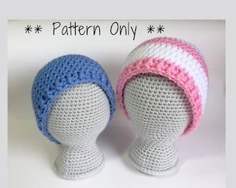 Baby Beanie Crochet Pattern - Baby Hat Crochet Pattern - Beginner Crochet Pattern