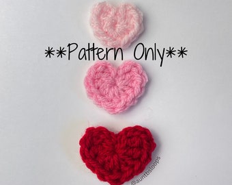 Mini Heart Crochet Pattern - DIGITAL Crochet Pattern PDF - Pattern Only