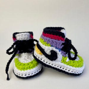 Crochet Baby Jordan Sneakers Crochet Baby Shoes Crochet - Etsy