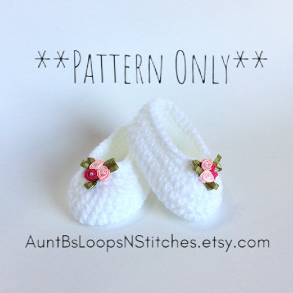 Crochet Pattern - Crochet Baby Slippers - Baby Booties Crochet Pattern - Beginner Crochet Pattern - Crochet Baby Gift