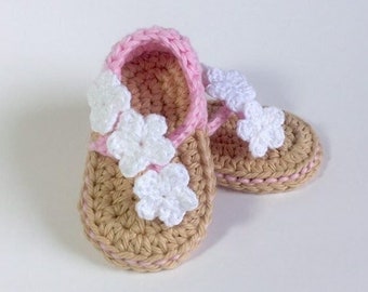 Crochet Baby Sandals - Crochet Baby Shoes - Baby Crib Booties - Baby Shower Gift