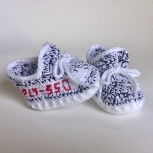 Crochet Baby Sneakers - Zebra Style Sneakers - Crochet Baby Booties - Baby Shower Gift