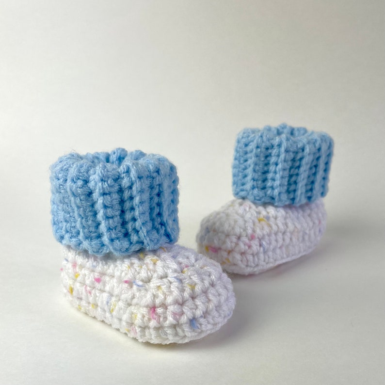 NEW Ribbed Cuff Baby Booties Crochet Pattern Easy Crochet Pattern Crochet Baby Gift image 6