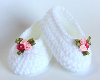 Crochet Baby Slippers - Crochet Baby Shoes - Crochet Baby Booties - Baby Gift