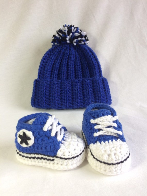 Crochet Baby Converse Set Crochet Converse Baby Shoes Hat & Bootie Set Baby Gift Set Crochet Baby Converse Set Crochet Converse Baby Shoes Hat & Bootie Set Baby Gift Set