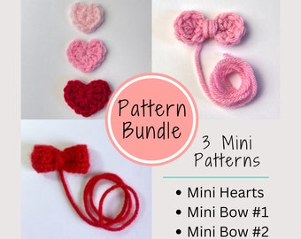 Mini Crochet Pattern Bundle - 3 Crochet Patterns - DIGITAL Crochet Pattern PDF - Pattern Only