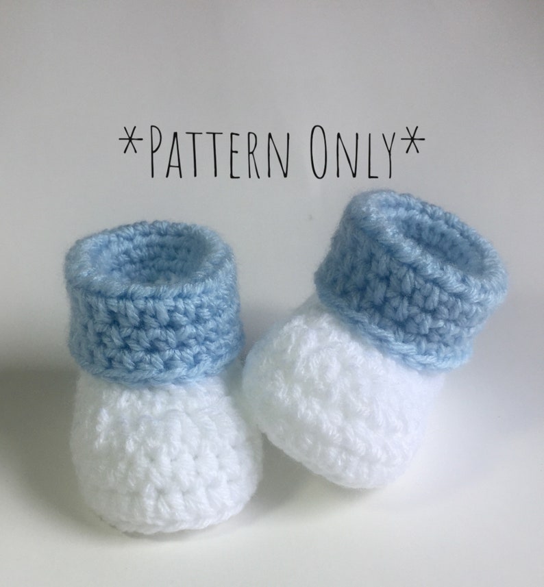 Cuffed Baby Booties Crochet Pattern Baby Booties Crochet Pattern Beginner Crochet Pattern Crochet Baby Gift image 2