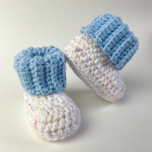 NEW Ribbed Cuff Baby Booties Crochet Pattern Easy Crochet Pattern Crochet Baby Gift image 9