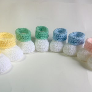 Cuffed Baby Booties Crochet Pattern Baby Booties Crochet Pattern Beginner Crochet Pattern Crochet Baby Gift image 3