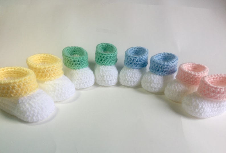 Cuffed Baby Booties Crochet Pattern Baby Booties Crochet Pattern Beginner Crochet Pattern Crochet Baby Gift image 3