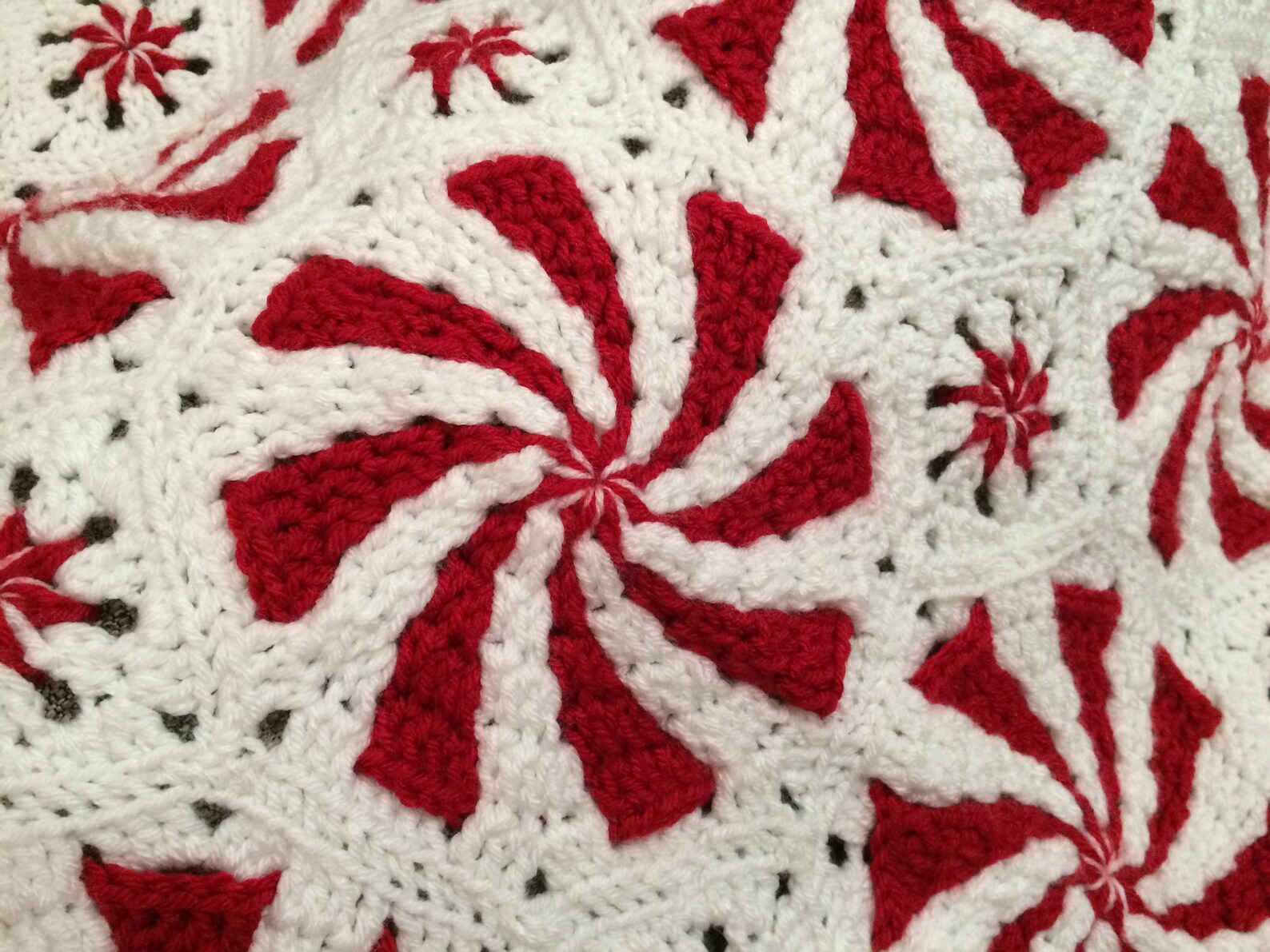 Crochet Blanket Peppermint Crochet Blanket Christmas Throw Etsy
