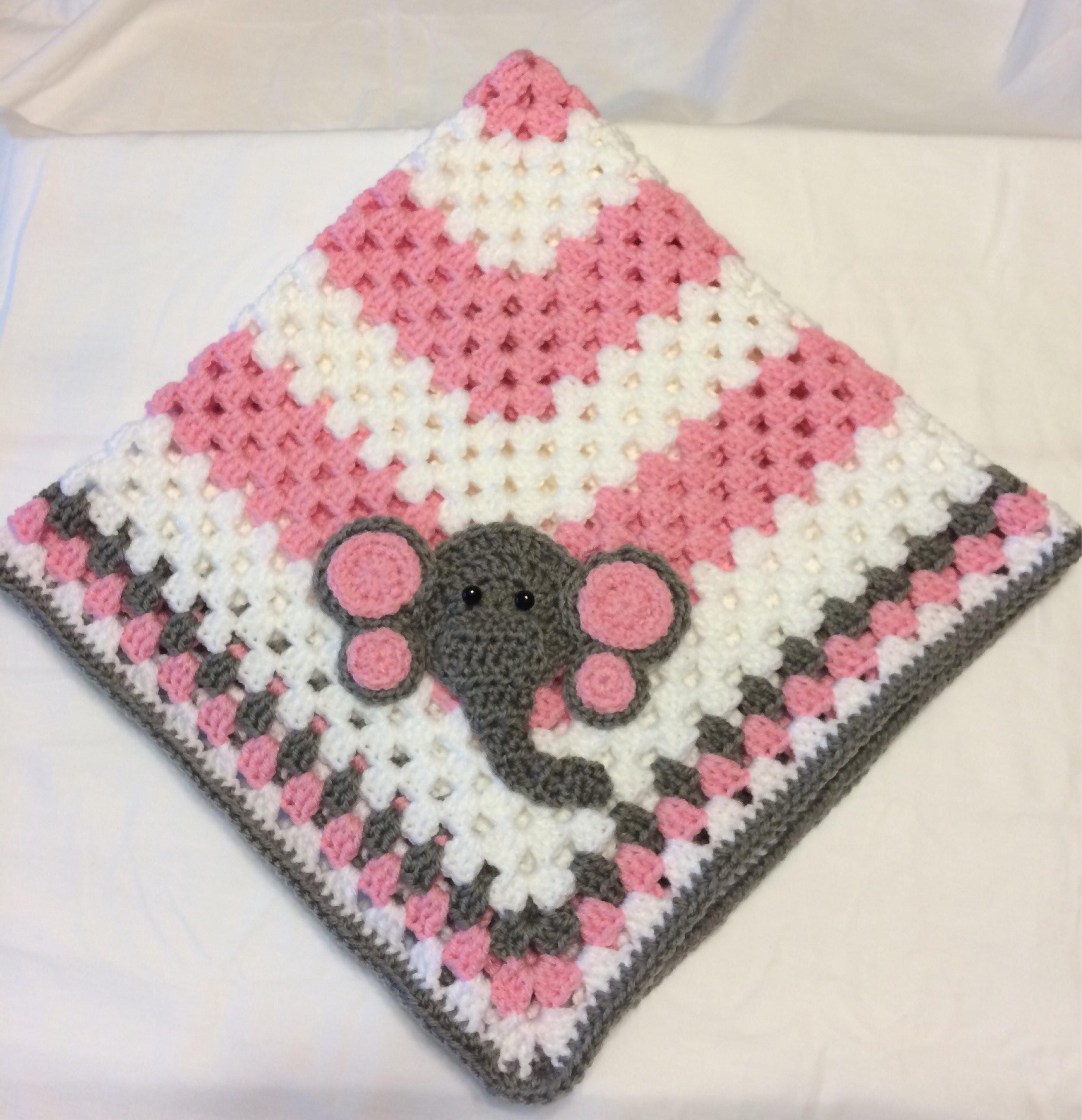 Crochet Baby Elephant Blanket Pink Elephant Blanket Zoo Etsy