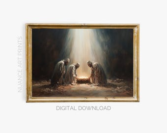 Three Wise Men Nativity Scene | Printable Wall Art | Christmas Decor | Digital Download