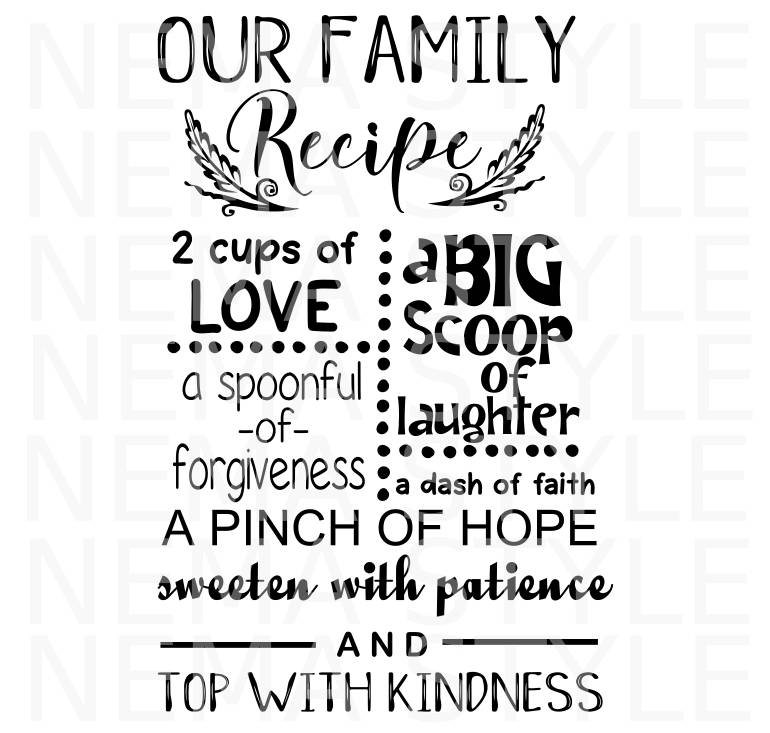 Download Our Family Recipe SVG PNG | Etsy