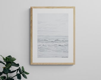 Ocean prints, Fine Art Giclee Print, Ocean painting, Ocean Waves, Ocean Shore, Beach Painting, Peace Be Still, Sea of Galilee