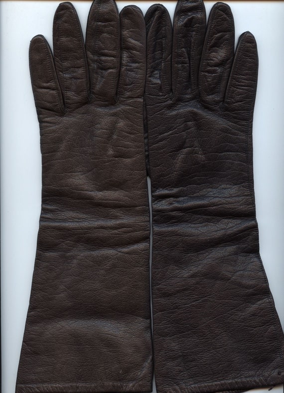 Vintage Ladies' Leather Dress Gloves in Navy and … - image 7