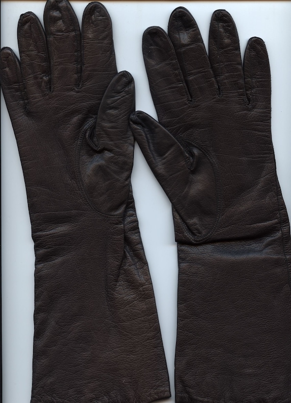 Vintage Ladies' Leather Dress Gloves in Navy and … - image 6