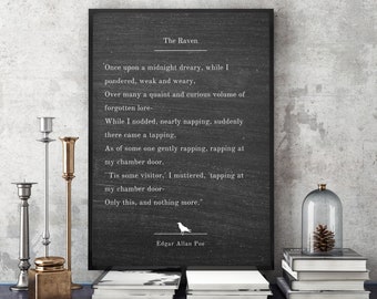 The Raven  | LARGE Halloween Poster Prints | Digital Downloads | Edgar Allan Poe | Halloween Decorations