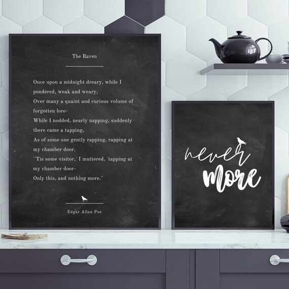 The Raven Bundle | Halloween Poster Prints | 2 colors | Digital Downloads | Edgar Allan Poe