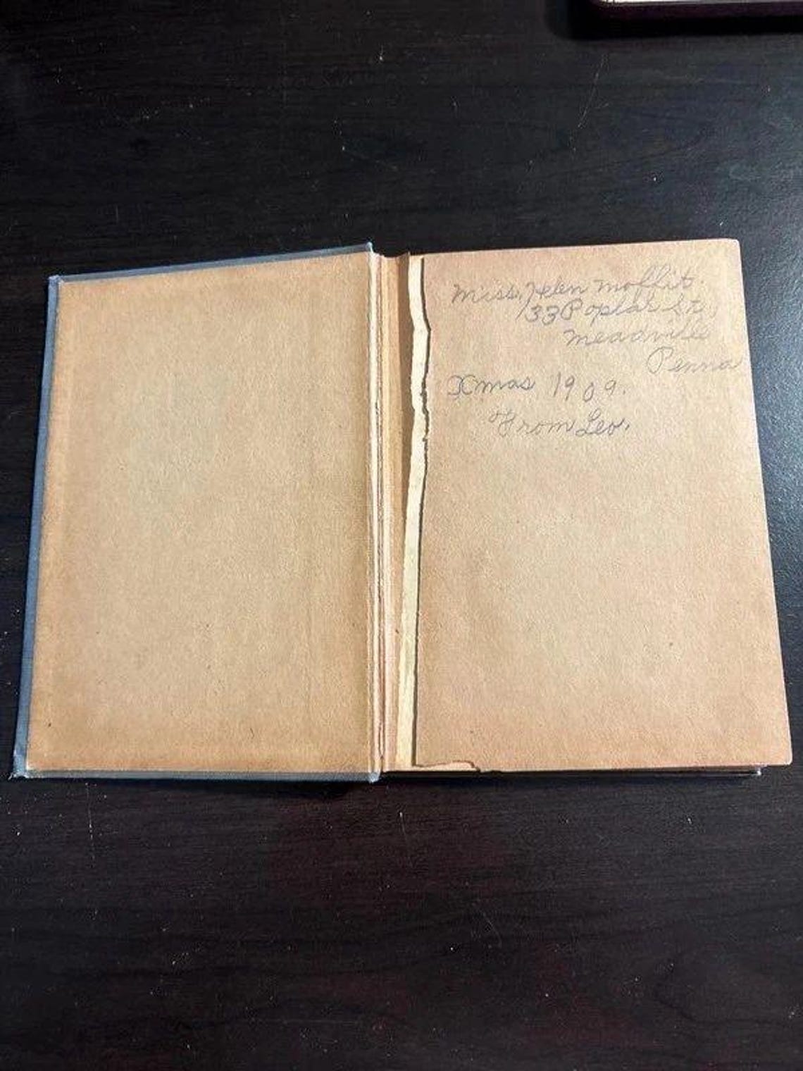 Antique 1890s A New Friend Book, Geraldine Mockler, Art Nouveau Rose Border (1909 Inscription), photo 2 of 5