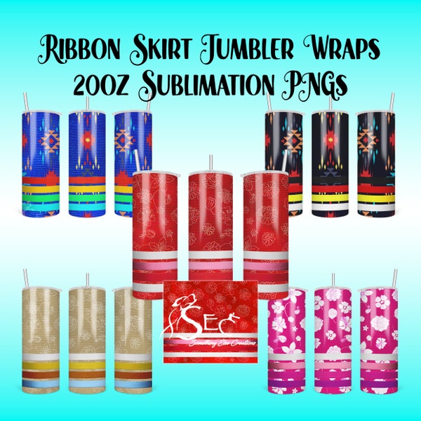 Ribbon Shirt Tumbler Wraps 1 - Digital - sublimation 20oz