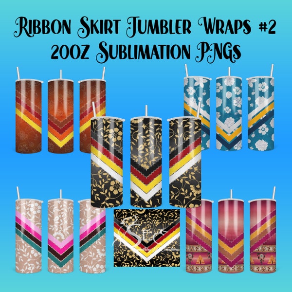 Ribbon Skirt Tumbler Wraps 2 - Digital - Sublimation 20oz