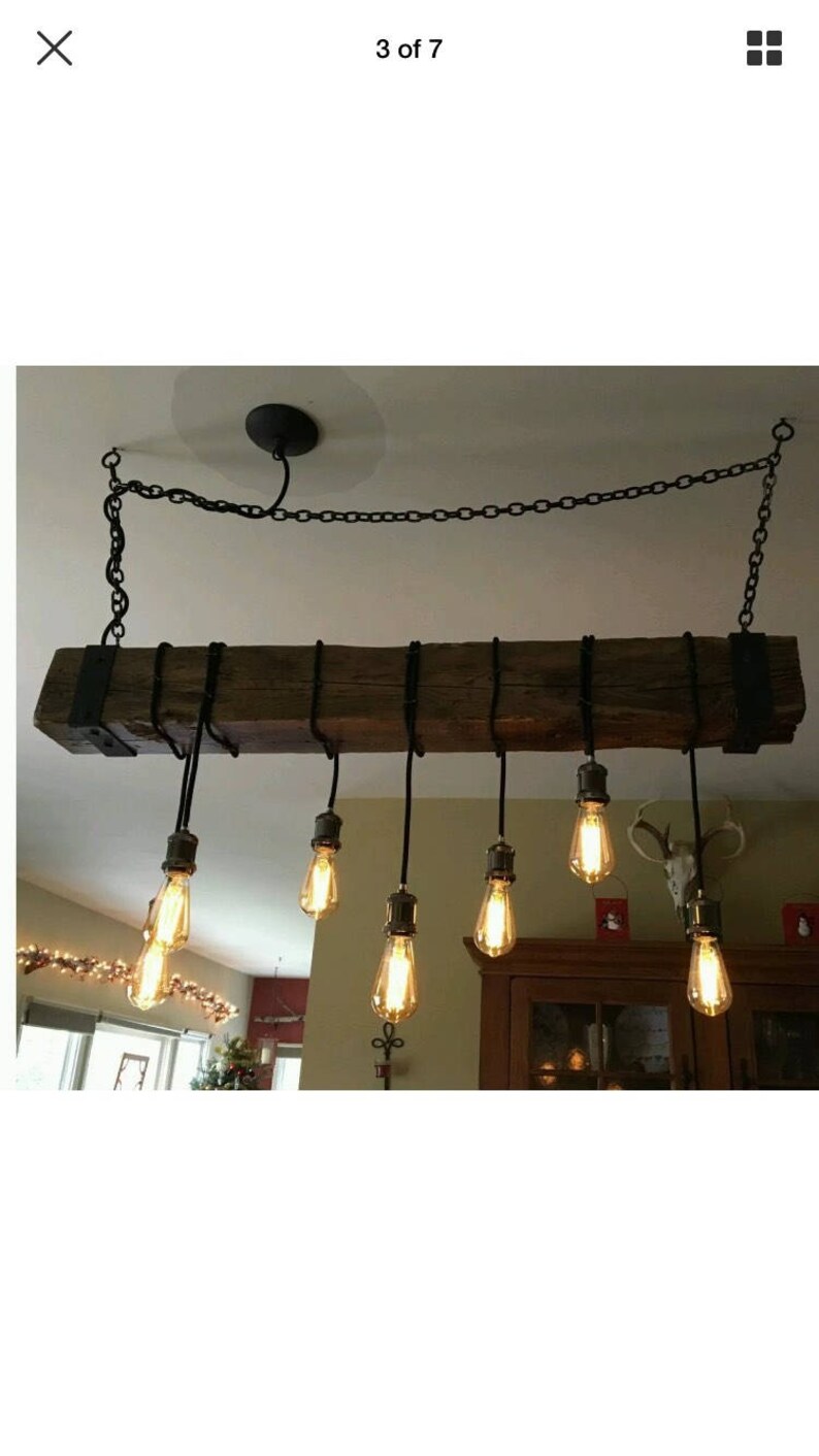 Rustic Railroad Tie Chandelier