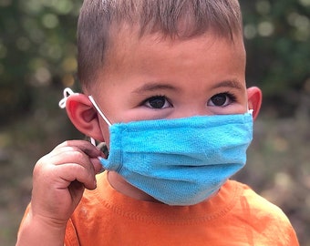 Child Face Mask, Soft Cotton, Filter Pocket, Adjustable, USA Made