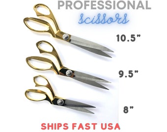 Gold Sewing Scissors: Carbon Steel Blades, Heavy Duty Fabric Scissors