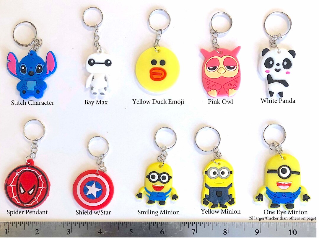 Fun Kid Keychains Kids Keychain, Superhero Fun Cartoon Characters, Hearts, Halloween ...