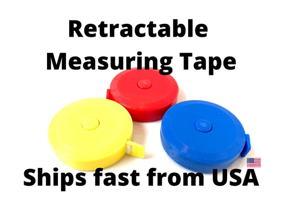 Measuring Tape Ribbon in Cute Plastic Colored Case. Sew Tape Measure. 60  Inch / 150 Cm. Blue Red Yellow. Craft Sewing Notion. Ships FAST USA 