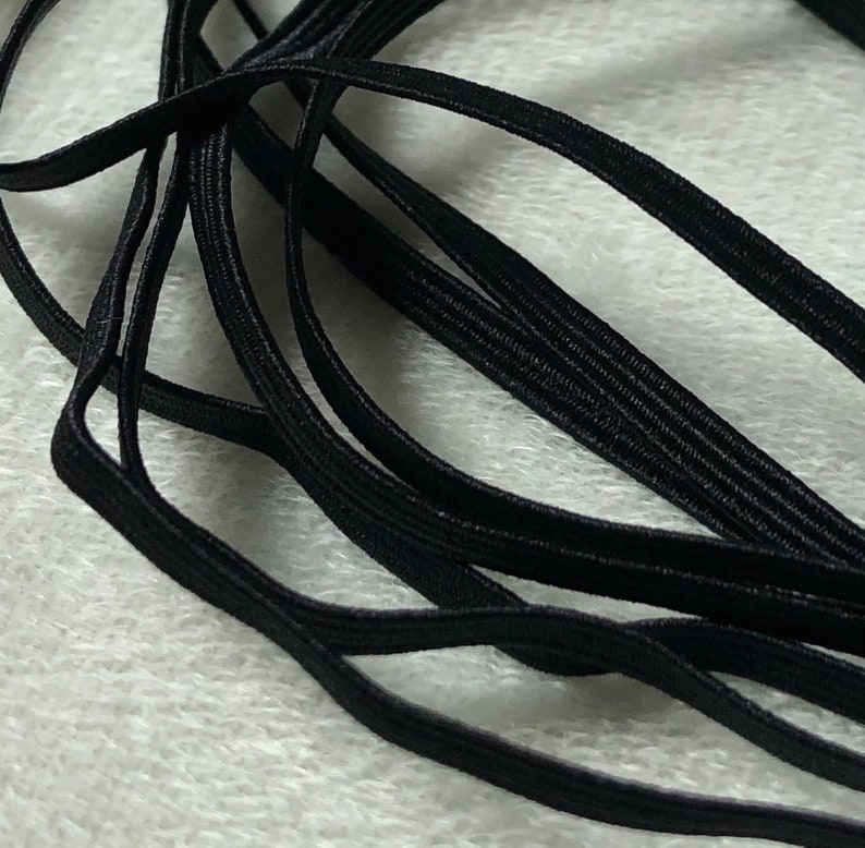 1/8 1/4 Inch Black or White Elastic Cord for Face Mask Ear - Etsy