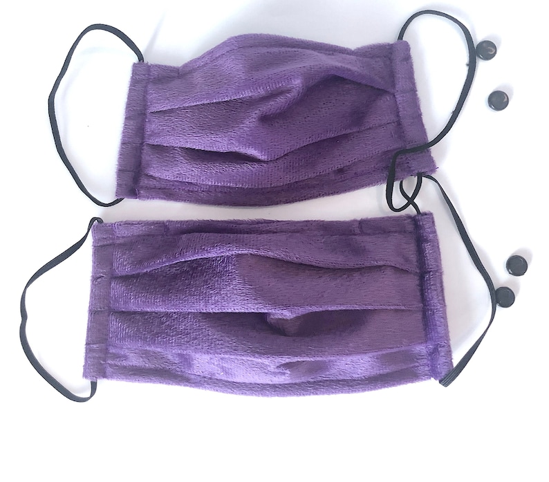 Purple Face Mask With Filter Pocket and Nose Bridge Wire Etsy