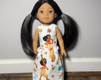 Handmade Disney Princess Moana Dress for 14-Inch Dolls